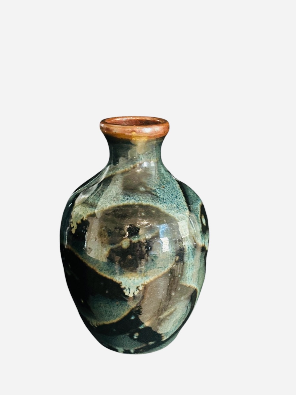 Vintage ART POTTERY VASE Mid-20th Century Height  8” tall